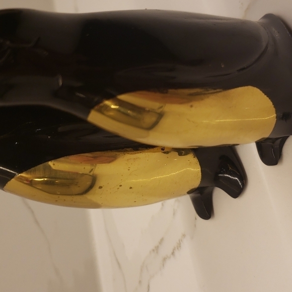 Brass Penguin Figurines Black Gold 5"tall and 4"tall - Picture 13 of 13